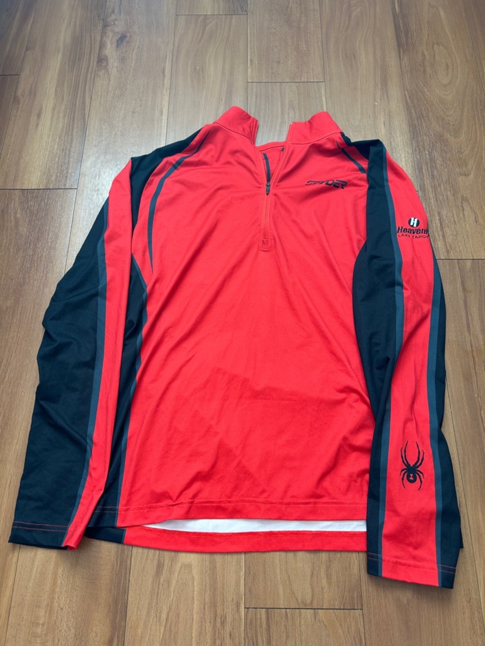 Spyder Red and Black Athletic Half-Zip Top